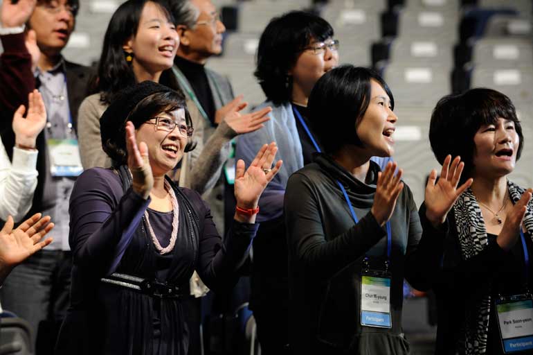Singing at the World Council of Chuches in Korea